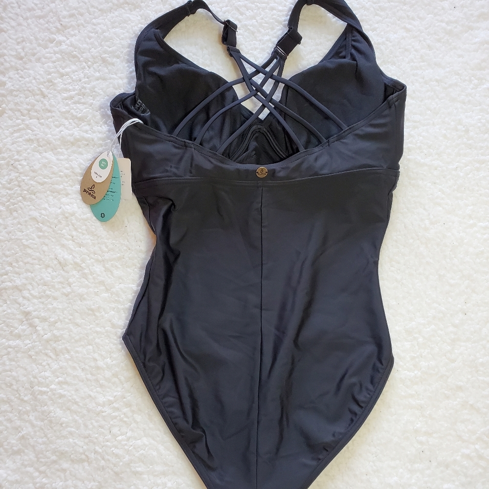 Prana Kayana One Piece Solid Black Swimsuit - Picture 7 of 12